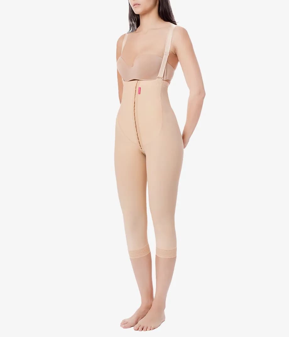 Under-Bust to Below Knee Compression Garment for Liposuction Recovery